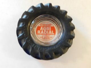 Vintage Co - Op Agri Radial Rubber Tire Ashtray Glass Ashtray No Chips