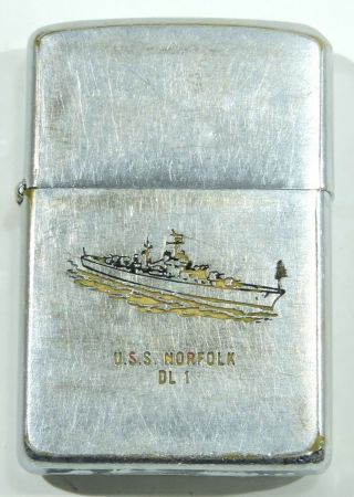 Zippo Lighter: Uss Norfolk Dl 1,  Us Navy Destroyer