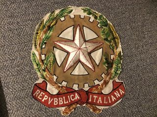 Vintage Repubblica Italiana Emblem Cut From Italy Flag Huge Star Post Wwii