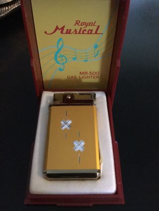 Vintage - Royal Musical Butane Lighter - Smoke Gets In Your Eyes,  Japan