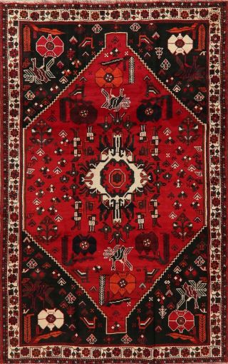 Vintage Nomadic Lori Geometric Oriental Area Rug Hand - Knotted Tribal Carpet 5x8