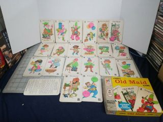 Vintage 1968 Old Maid Game Jumbo Number 4875 By Milton Bradley 39 Cards