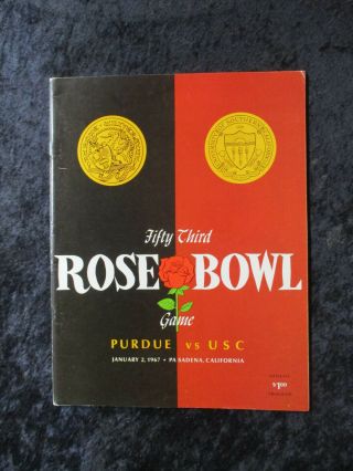 Vintage 1967 Purdue Vs Usc Rose Bowl College Football Game Program 1510