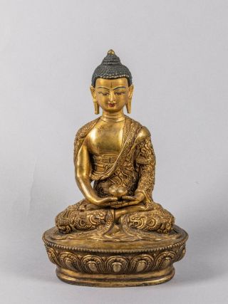Important 19th Chinese Antique Gilt Bronze Buddha