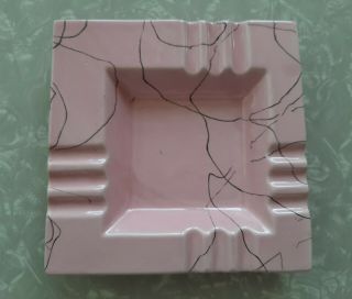 Retro Vintage Pink Mid Century Modern Ceramic Ashtray Of California Mcm