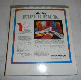 VTG 1984 Broderbund Software Print Shop Printshop PC Software Color Paper Pack 2