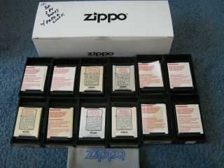 12 Zippo Plastic Display Boxes All With Guarantee Paper Empty 2