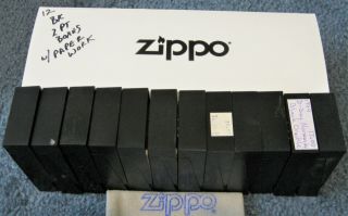 12 ZIPPO PLASTIC Display Boxes ALL WITH GUARANTEE PAPER EMPTY 2 3