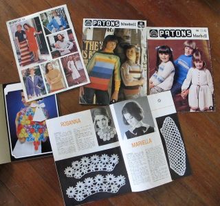 5 X CROCHET Pattern Booklets 1960s Vintage Clothing Accessories 2