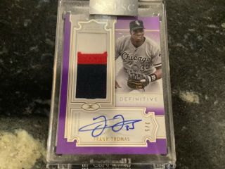 2020 Topps Definitive Frank Thomas Autographed Relic Purple /5 Chicago White Sox