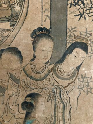 Authentic Antique 18th C Chinese Qing Scroll Painting Wang Jiang (ca1765 - 1815)