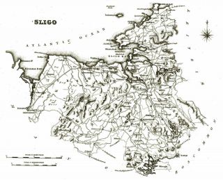 Large Map Of County Sligo,  Ireland,  C1840.