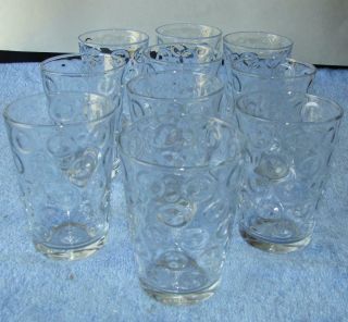 Vintage / Estate Set Of 8 Pasabahce Dimpled Dimples Juice Glasses