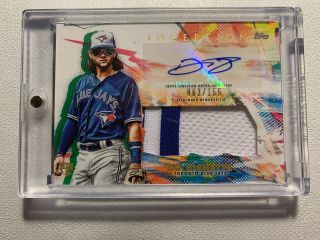 2020 Topps Inception Bo Bichette Rpa Rc Rookie Patch Auto 62/155 (1touch Incl)