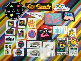 Vtg 1980s Asstd.  Surf Street Sticker - Maui Local Motion Rusty Gotcha Catchit,