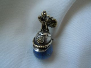 RARE imper.  RUSSIAN Faberge design 84 Silver Pendant with Lapis lazuli stone 3
