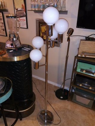 Vtg Mid Century Mod Chrome Floor Lamp Waterfall Cascade Sonneman Sputnik Laurel?