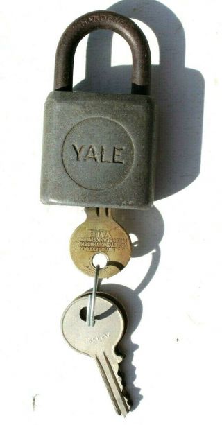 Antique Vintage Yale Brass Lock W/ Key
