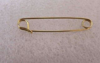 Nwt Solid 14kt Gold Fill Vintage Diaper Safety Pin 1.  5 " Baby Gift Beading Also