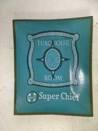 Vtg Souvenir Glass Ashtray Railroad Train Turquoise Room Santa Fe Chief