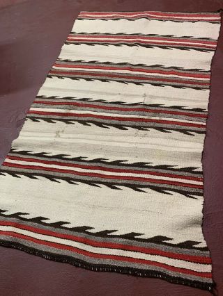 Antique Navajo Rug Native American Indian Weaving Textile Large 66 " X41 " Vintage