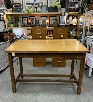 Vintage Hamilton Wood Drafting Art Table Desk Architect Engineer Parallel Bar