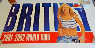 Vtg 2001 Britney Spears World Tour Poster,  Pepsi Cola