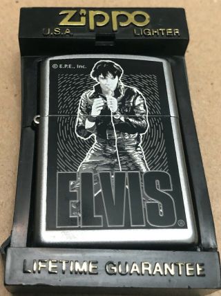 2002 King Of Rock All Leather Elvis Presley Zippo Lighter With Delivery