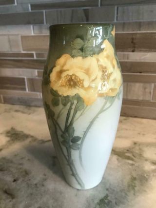 Rookwood Antique Art Pottery Ed Diers Thorny Rose Vase Circa 1903