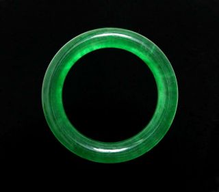 Chinese Natural Green Jadeite Jade Bangle Bracelet 58mm