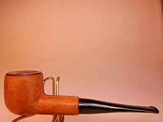 Pigskin Leather Covered Pot Briar Pipe Italy With Meerschaum Lining Ebonite Stem