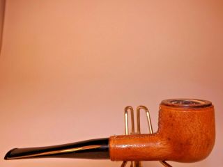 Pigskin Leather Covered Pot Briar Pipe Italy with Meerschaum Lining Ebonite Stem 3