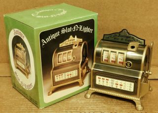 Vintage Waco Antique Slot - N - Lighter 6772 Slot & Propane Lighter With Music Box
