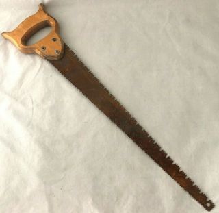 Rusty Antique Vintage Double Sided Blade Pruning Saw Handsaw Wood Handle 24 "