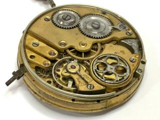 ANTIQUE SWISS MADE UNBRANDED MINUTE REPEATER POCKET WATCH MOVEMENT. 3