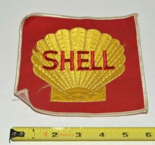 Shell Oil Vintage Large Patch 6 " X 6 " Square Jacket Back Gas Logo Automobile
