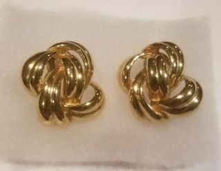 Vintage Givenchy Paris York Gold Tone Clip On Earrings