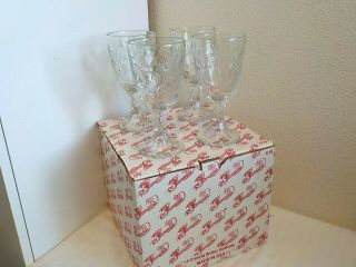 Set Of 4 Vintage Princess House Fantasia Water Goblets Stemmed Glasses 519 W/box