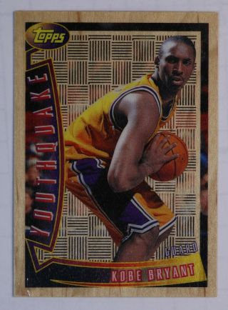 1996 - 97 Topps Kobe Bryant Rc Youthquake Yq15 Los Angeles Lakers C23