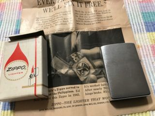 Vintage Zippo Lighter And Paper And Broken Top Red Zippo