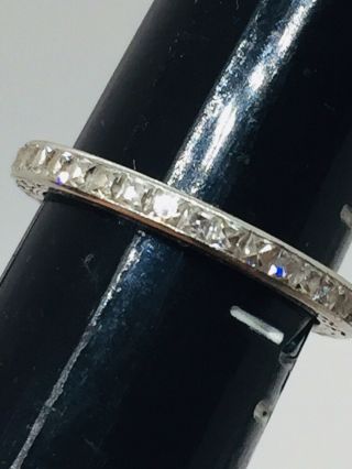Platinum Antique Art Deco Diamond Eternity Band Ring Size 3.  75 2