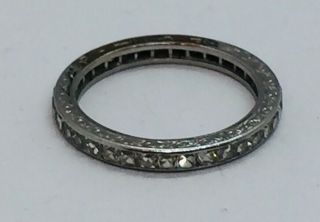 Platinum Antique Art Deco Diamond Eternity Band Ring Size 3.  75 3