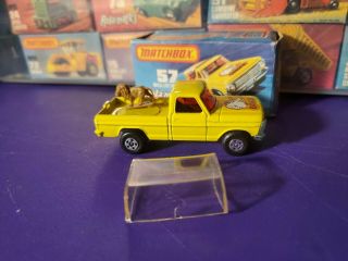 Vintage Matchbox Lesney 57 Wild Life Ford Pickup Truck Superfast W Box Ranger