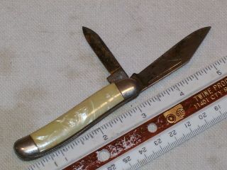 Vintage Pocket Knife Marked Hammer Brand Usa 2 Blade Jack Knife