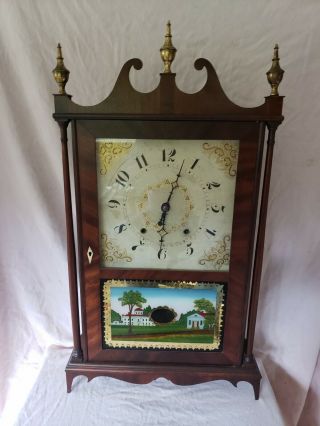 Bishop & Bradley Pillar & Scroll Antique Clock Woodworks Wooden Mvt.