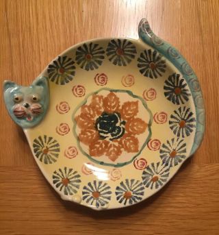 Vintage Ceramic Hand Painted Cat Bowl Hors D 