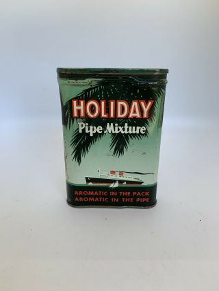 Vtg Holiday Pipe Mixture Pocket Tin