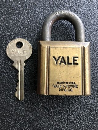 Antique Yale Towne Mfg Co Lock Vintage Brass Yale Padlock