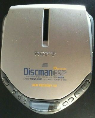 Vintage Sony D - E301 Discman Esp Avls 1bit Dac Mega Bass Portable Cd Player