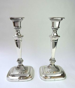 12 Inch Tall Sheffield Silver - Plated Candlesticks,  Circa 1880